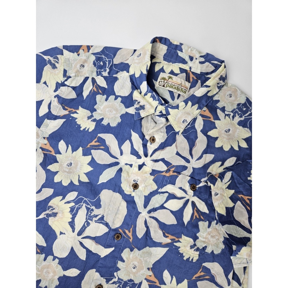 Patagonia Men's Pataloha Short Sleeve Hawaiian Button Up Organic Cotton Shirt S